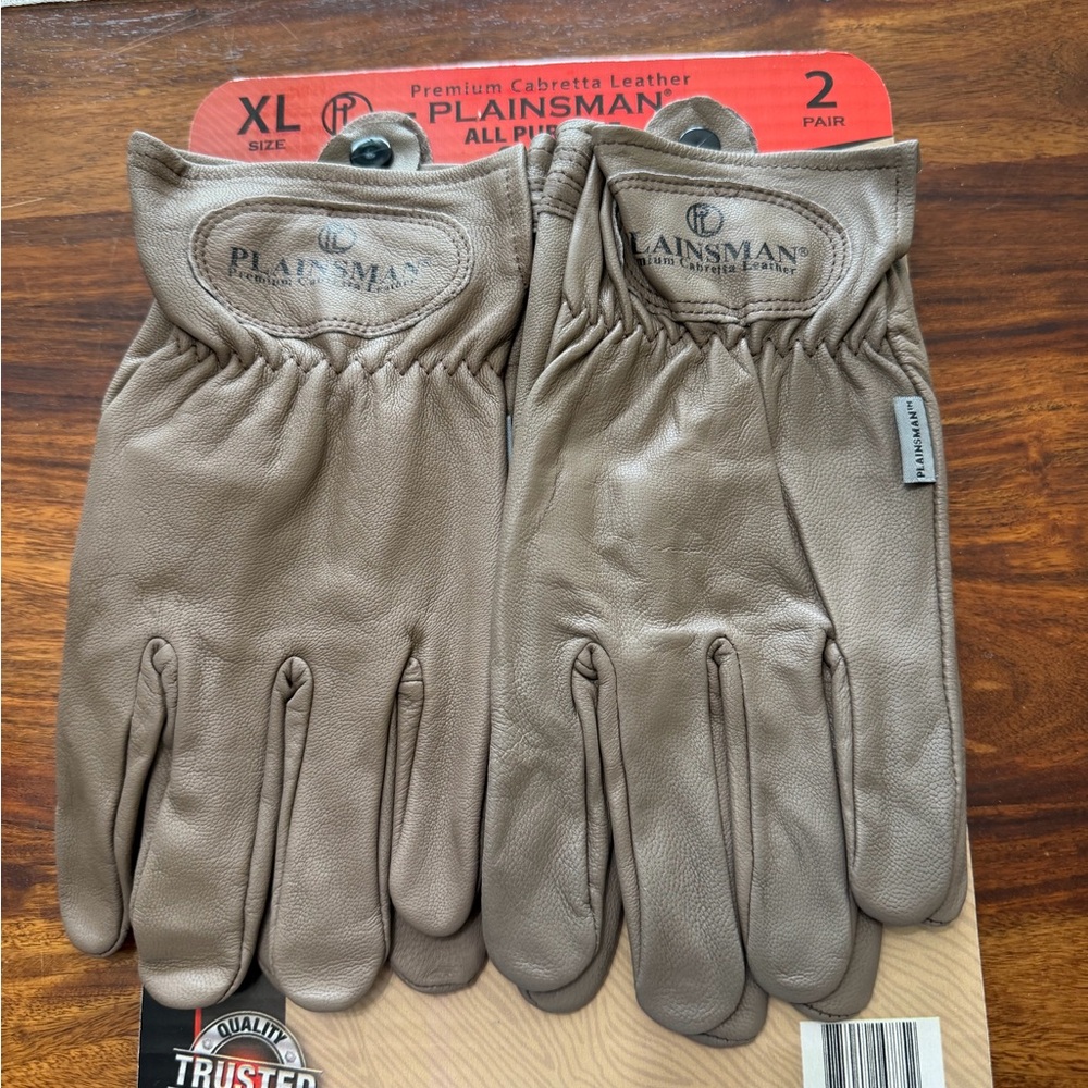 Men’s 2-Pack XL Premium Cabretta Leather Gloves — Tan